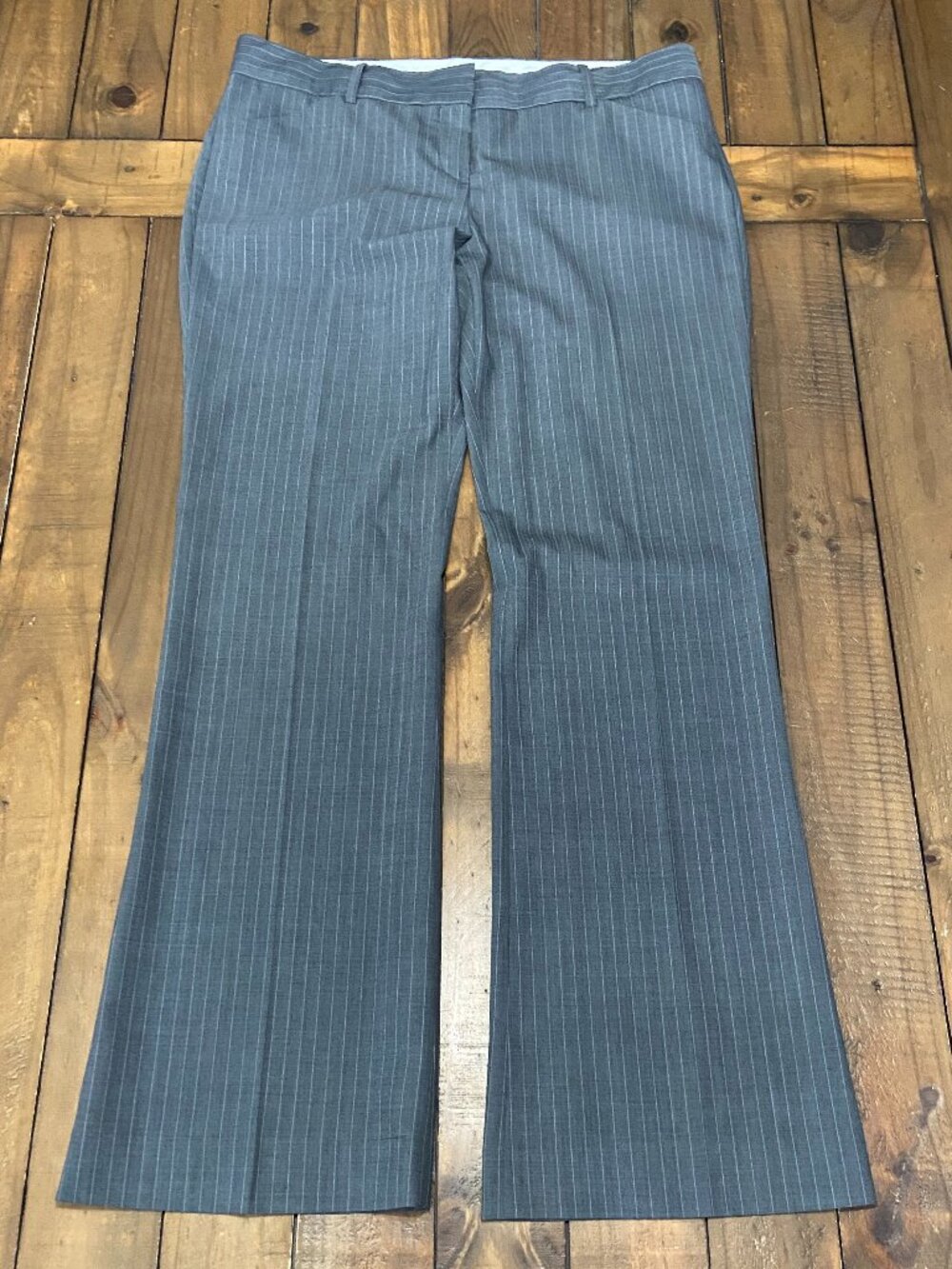 Theory Max C Tailor Flare Pinstripe‎ Pants 12 Wool Blend
